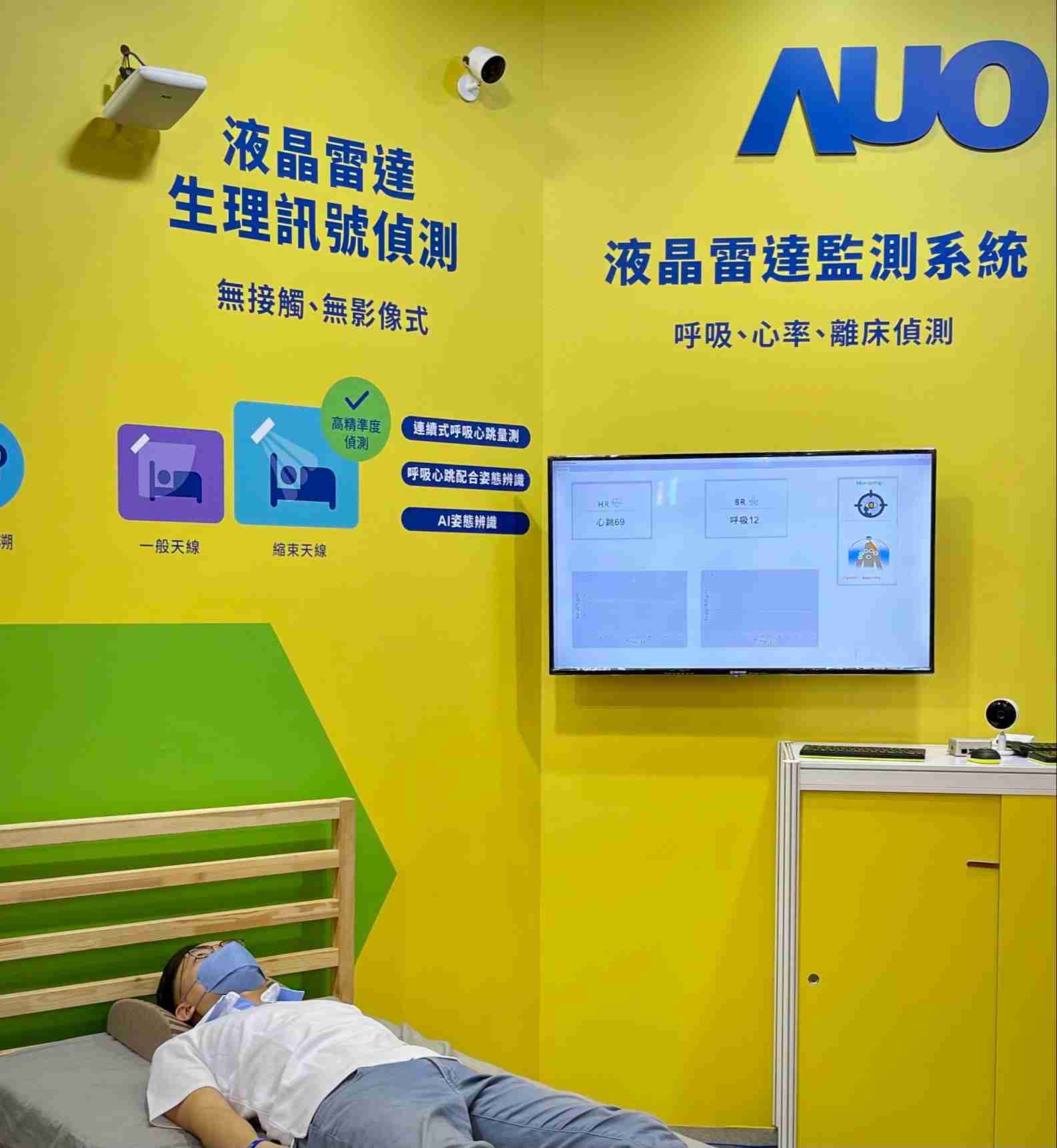 壹号平台颐康「无接触生理监测雷达」，，，，免除传统线路与贴片束缚，，精准侦测呼吸、、、、心跳等重要生理讯号