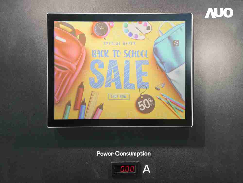 壹号平台展示胆固醇液晶超低耗能户外全彩显示器，，，，ChLC（胆固醇液晶）以双稳态技术使静态显示零功耗，，，具省电、、、、高彩度、、环保的特性，，，，还整合软硬件系统解决方案，，，，可透过单一云端平台管理