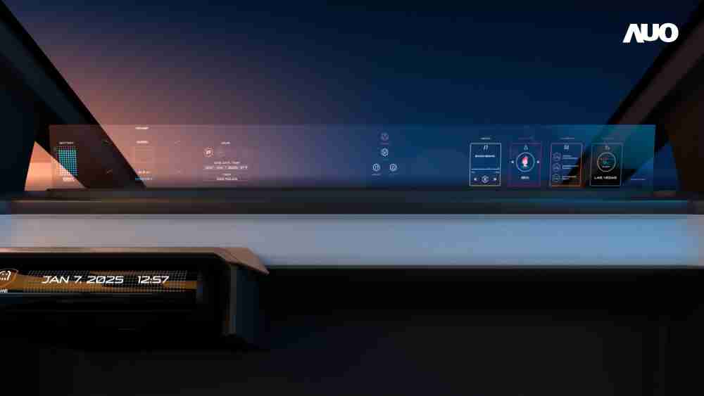 壹号平台无界透明显示接口(Horizon Image Glass)透过车运算方案整合仪表板、、中控台及副驾显示器，，，一体式全景呈现，，，，提供乘用者清晰的前方视野、、行车必要信息与娱乐功能